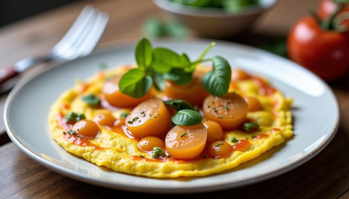Omelette gourmande aux blettes fondantes à la crème