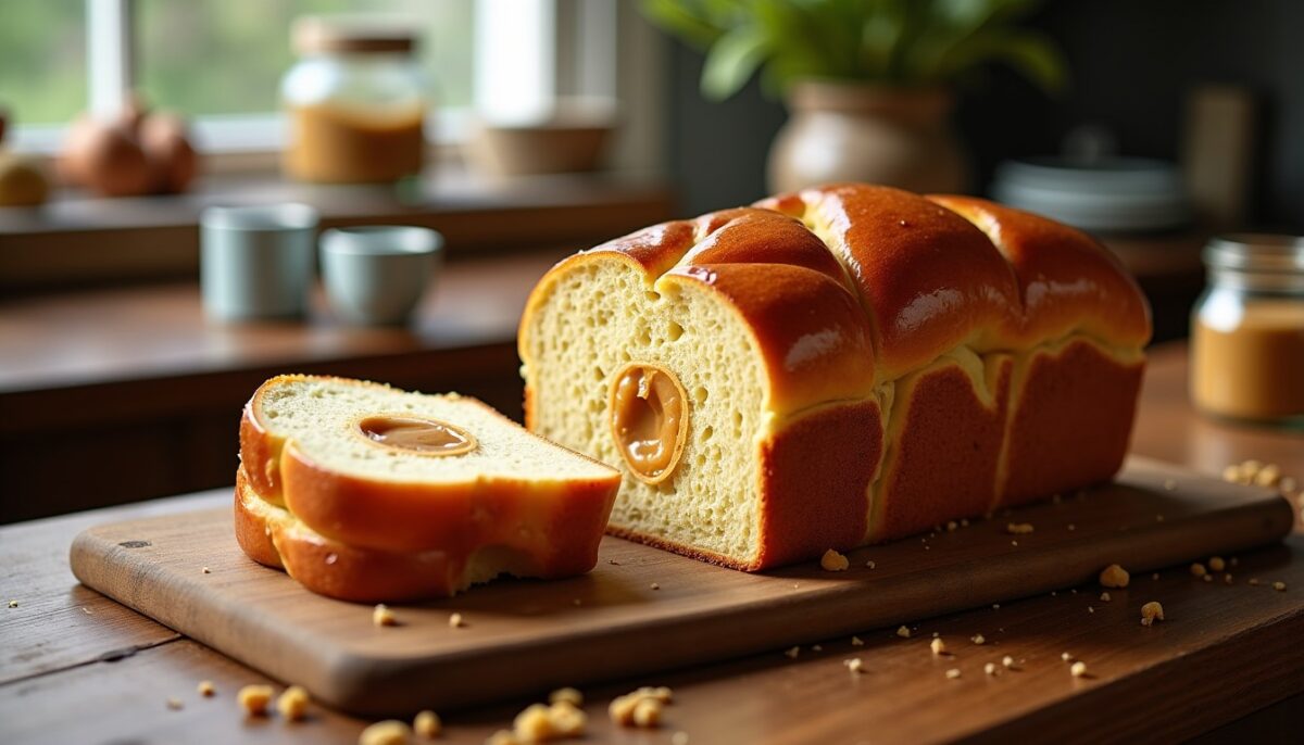 Délice moelleux : la brioche au cœur fondant de beurre de cacahuète