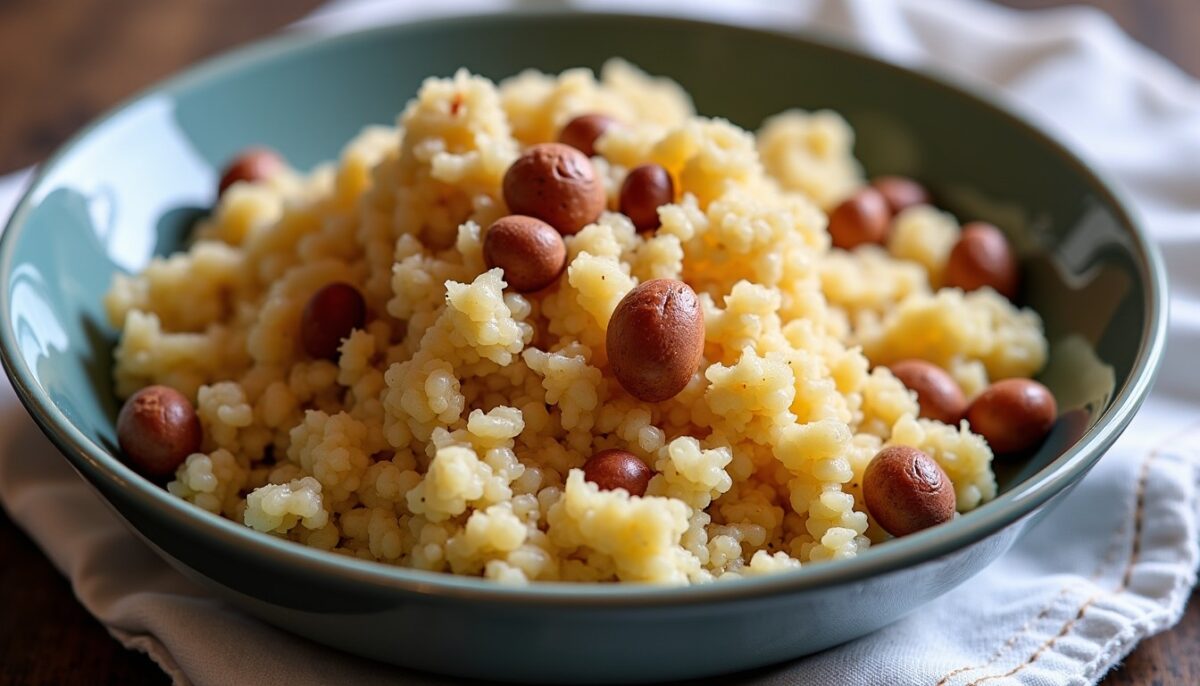 Muesli aux 5 céréales gourmandes, agrémenté de noisettes croquantes et de noix savoureuses