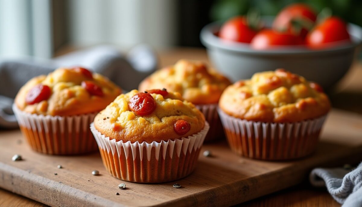 Muffins moelleux au thon et tomates séchées, sans une once de beurre
