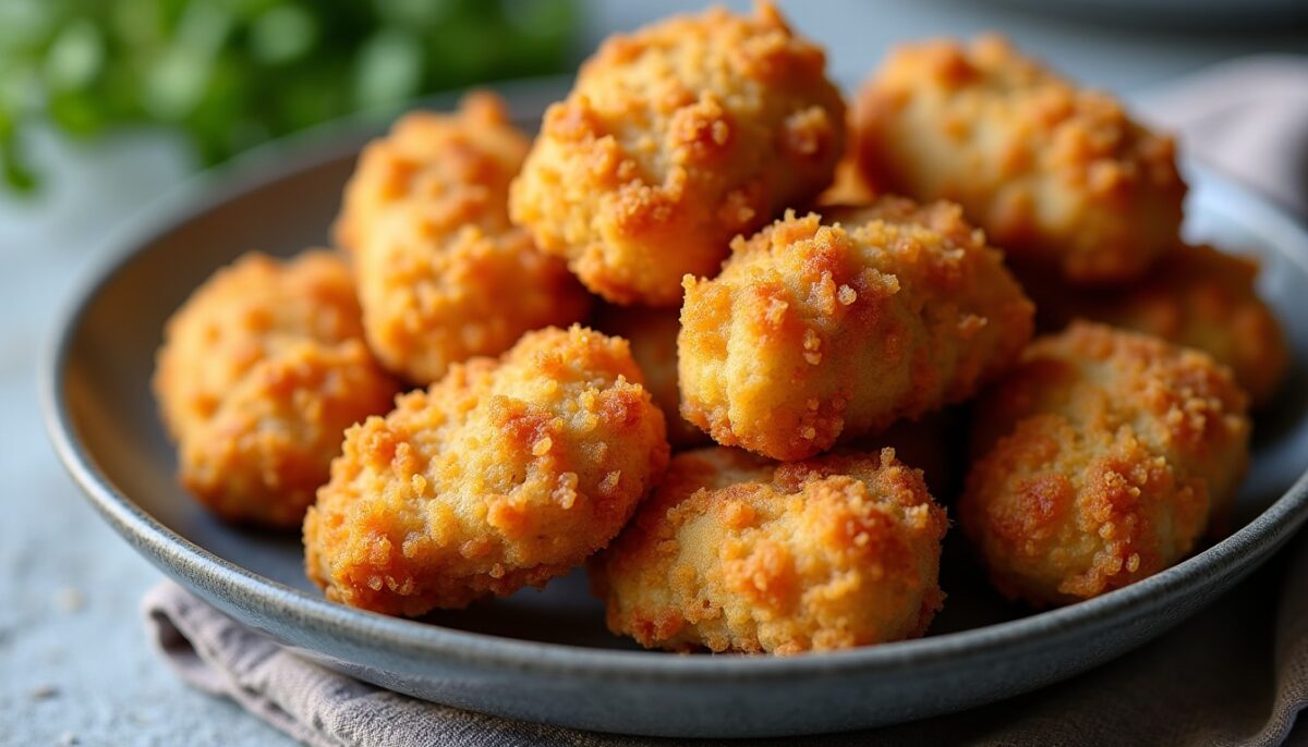 Nuggets de poulet croustillants préparés sans friture