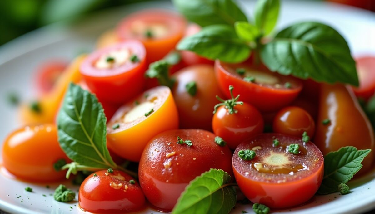 Délice estival : salade fraîche de poivrons croquants et tomates juteuses