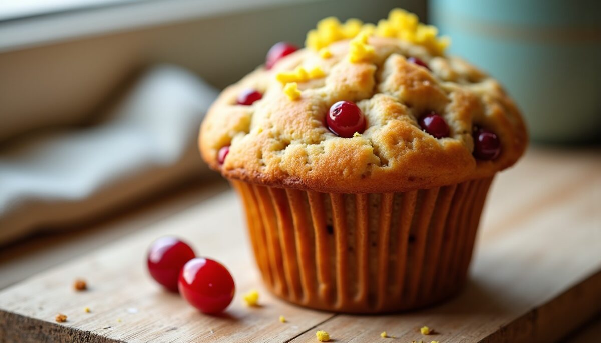 Délicieux muffins moelleux aux groseilles acidulées et zestes de citron