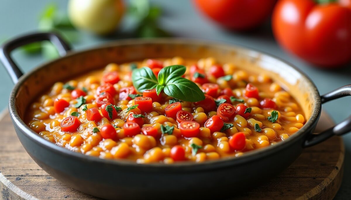 Trempettes savoureuses : Dip onctueux aux lentilles et tomates séchées