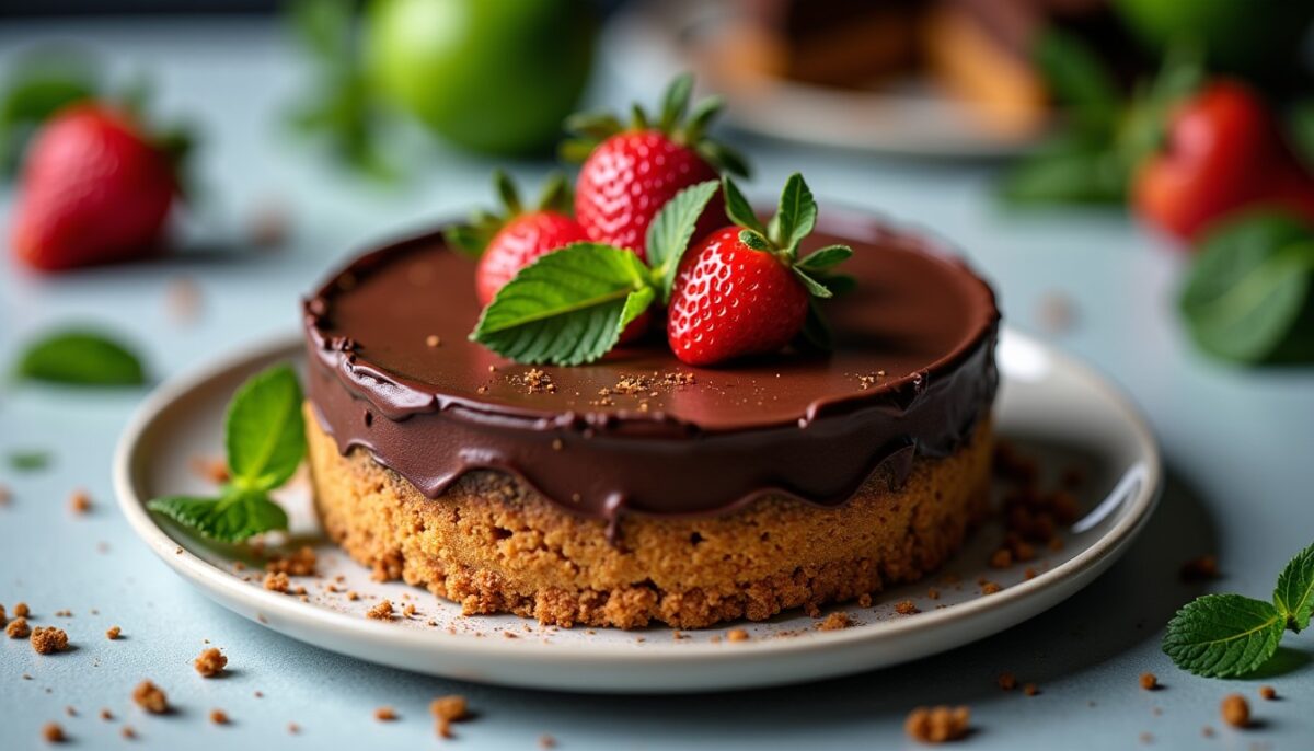 Délice gourmand : la tarte chocolat-menthe qui ravit les papilles