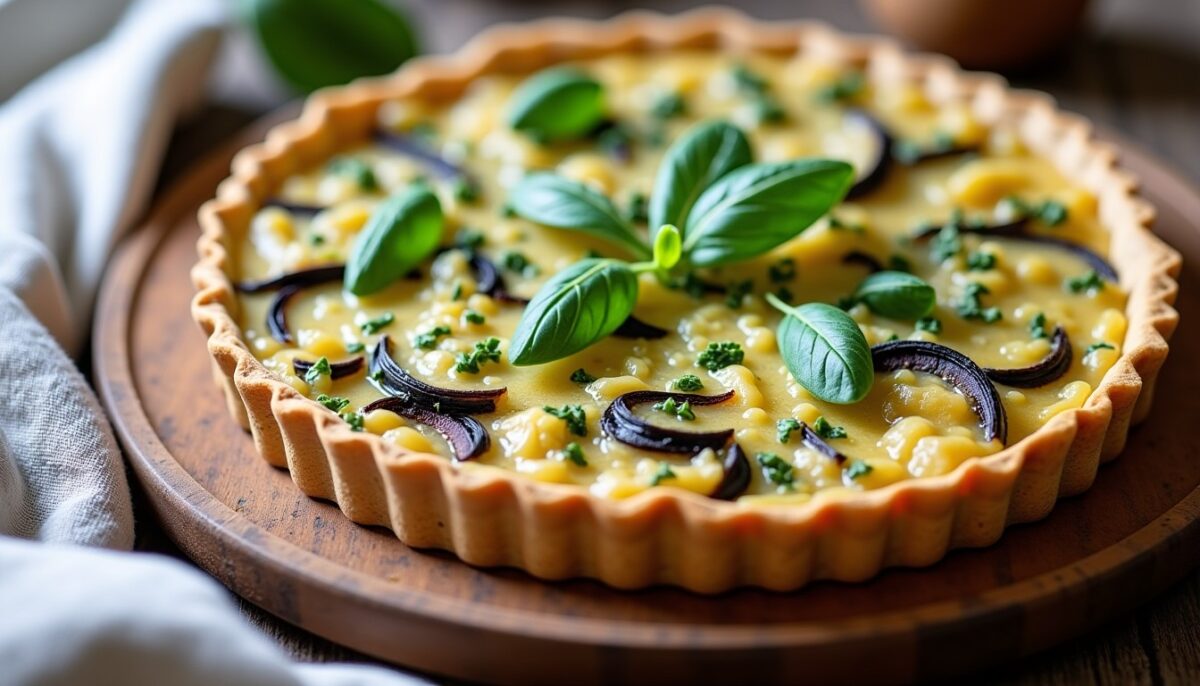 Délicieuse tarte légère aux saveurs d&rsquo;aubergine et de courgette