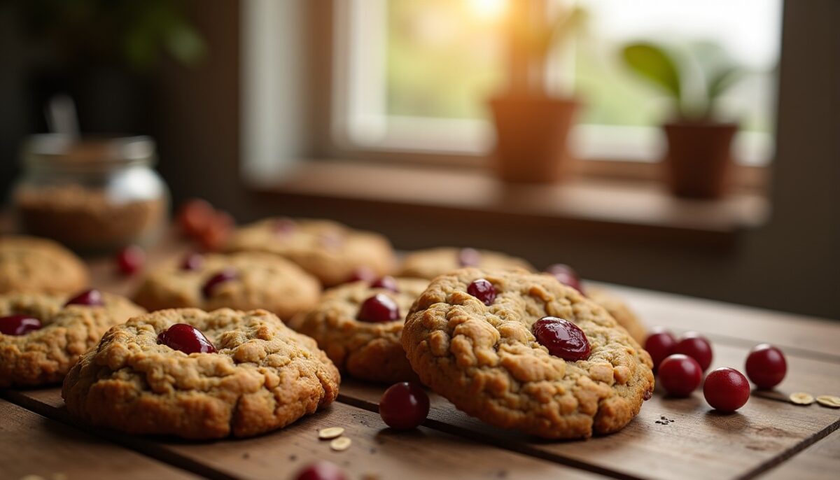 Délice croquant : cookies aux cranberries et flocons d’avoine
